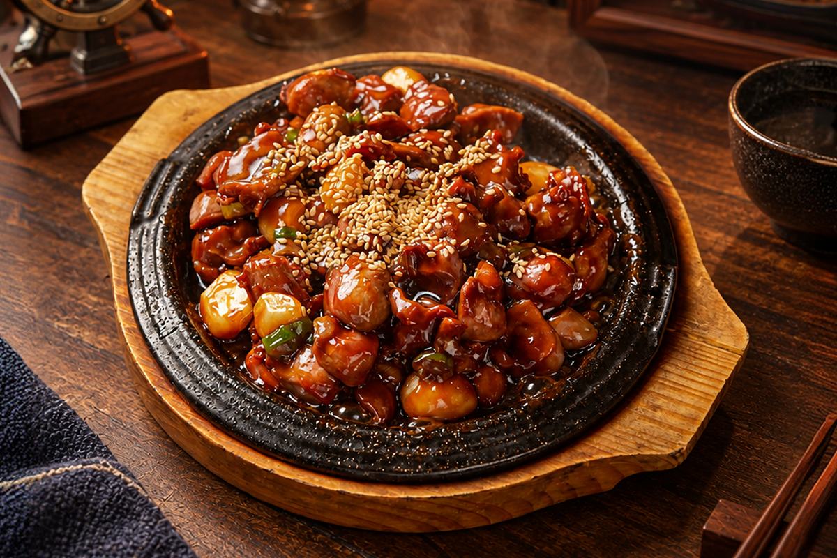 통마늘닭똥집볶음